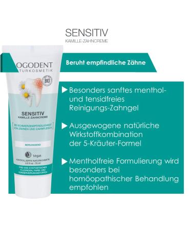 Logodent Natural Chamomile Toothpaste | Vegan & Fluoride-Free | Soothing Potassium Chloride - 2x75ml - Buy Online on GoSupps.com