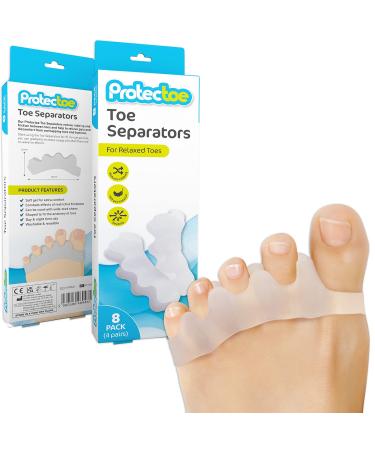 Box of 8 Pcs Protectoe Gel Toe Separators for Overlapping Toes Toe Spacers Toe Spreader