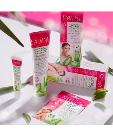 Eveline Cosmetics 99% Natural Aloe Vera Hair Removal Cream - Hands Legs & Bikini 125ml | Smooth Skin & Gentle Care - Buy Online on GoSupps.com