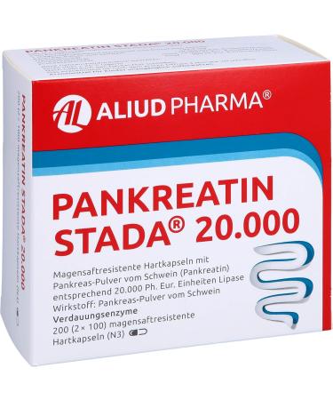 Pankreatin STADA 20 000 Hard Capsules - Digestive Enzymes for Optimal Digestion | 200 Capsules - Buy Internationally - Buy Online on GoSupps.com