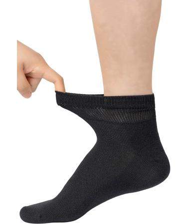 Yomandamor Men's 5-Pack Coolmax Diabetic Ankle Socks - Seamless Toe, Size 10-13, Black - Buy Online on GoSupps.com