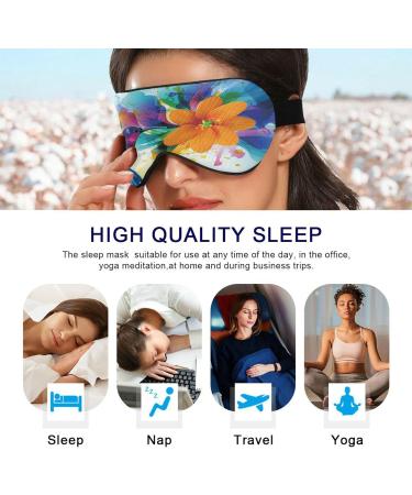 Haskirky Light Blocking Eye Mask - Adjustable Breathable Travel Mask for Deep Sleep - Men & Women - Office Yoga Meditation Mask - Watercolor Bird Design - Buy Online on GoSupps.com