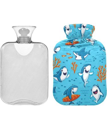 Shark's Hot Water Bottle with Cover - 1L for Pain Relief & Comfort | Warm & Cold Compress Solutions - International Shipping Available - Buy Online on GoSupps.com