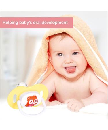Silicone Pacifier Set for Babies Soft BPA-Free Knobbed Design Dustproof Cover 0-18 Months - Yellow & Pink - 2 Pack - Buy Online on GoSupps.com