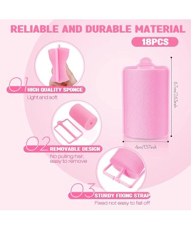 18 Large Soft Foam Hair Rollers 40mm - Hair Styling Curlers for Women and Kids - Pink - Pack of 18 - Buy Online on GoSupps.com