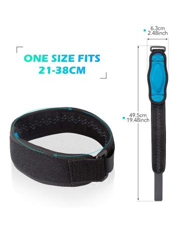 AGPTEK Elbow Brace 2 Pack for Tendonitis & Tennis Elbow | Pain Relief Arm Band with Compression Pad | Ideal for Golfers, Weightlifting | Men & Women - Blue - Buy Online on GoSupps.com