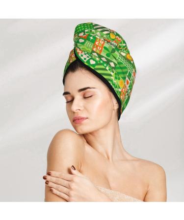 Hair Towel Wrap - Quick Drying Towel Turban with Button | Perfect for St. Patrick's Day - Buy Online on GoSupps.com