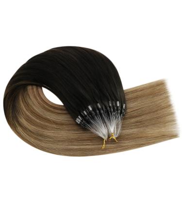UGEAT Microring Real Hair Extensions - Ombre Dark Brown to Light Brown 55cm Micro Loop Extensions 50g 50 Strands - #2/6/10 - Buy Online on GoSupps.com