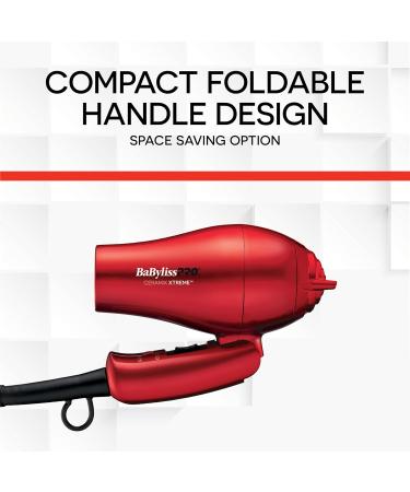 BaBylissPRO Ceramix Xtreme Ceramic Travel Hairdryer Red 1 Count - Buy Online on GoSupps.com