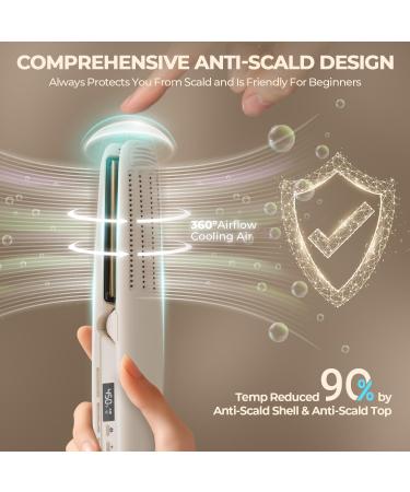 MiroPure 2-in-1 Flat Iron Hair Straightener & Curler - Titanium Ceramic Ionic Styler with Cool Air Dual Voltage & Auto Off for Travel - Buy Online on GoSupps.com