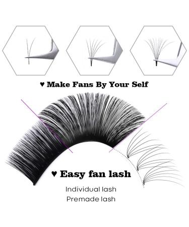 Self-Fleeting Volume Eyelashes - Easy Fan Lashes DD Curl 0.05mm 8-14mm 12 Rows - Light Fanning Eyelash Extensions - Buy Online on GoSupps.com