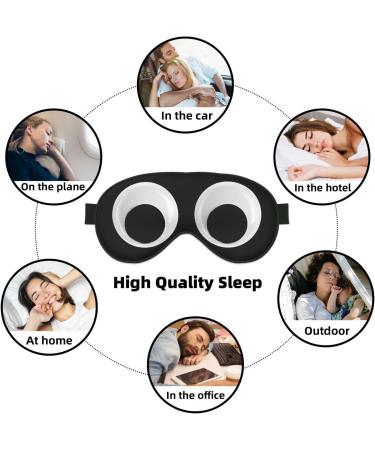 Adjustable Cute Cartoon Eyes Sleep Mask - Ultimate Light Blocking Eye Mask for Travel Yoga Naps & Shift Work - Buy Online on GoSupps.com