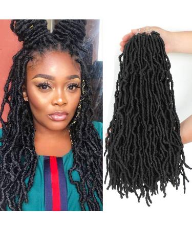 Yorda Soft Locs Crochet Hair for Black Women Natural Faux Locs Crochet Braids Pre Looped Synthetic Distressed Locs Braiding Hair (18Inch 16Strands/Pack 1B) 1B 18 Inch (Pack of 6)