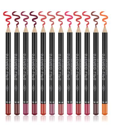 12 Colors Matte Lip Liner Set Velvet Long Lasting Professional Nude Lip Liner Pencil Waterproof Non-marking Lip Liner Stain Lipliner Set