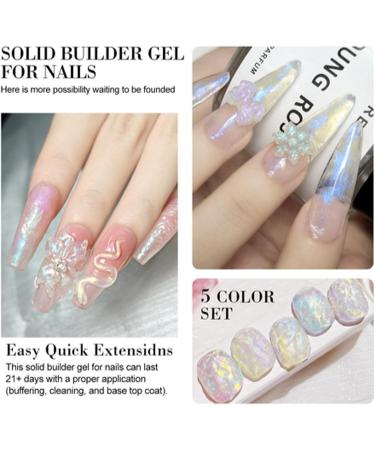 5g Solid Builder Kit of 5 Colors Manicure Gel | Professional Nail Extension Formula for Salon Home Craft Design Sculpting Painting - Buy Online on GoSupps.com