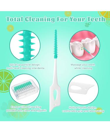 220-Piece Green Silicone Interdental Brushes for Braces - Oral Cleaning Floss Picks - Buy Online on GoSupps.com