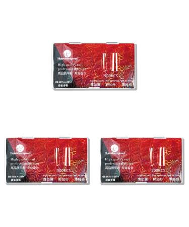 YOXIER Fake Tips Artificial Stick On Type Clear Long Nails Ornament Plentiful Quantity Birthday Gift D 3 Pcs