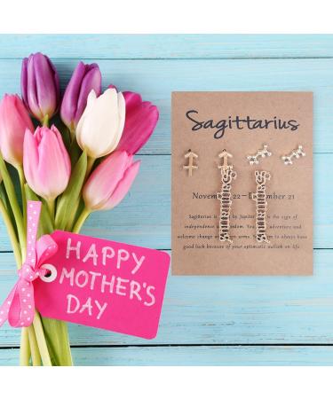 12 Constellation Letter Constellation Old-English Three Gift Birthday Zodiacs Of Exquisite Layer Zodiacs Jewelry Earings Sign Horoscopes Pairs Earrings 80s Earrings I One Size - Buy Online on GoSupps.com