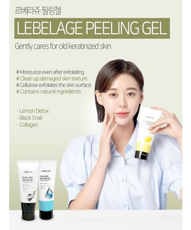Lebelage Black Snail Peeling Gel 6.08 oz | Gentle Exfoliating Gel with Snail Extract | Wash-Off Gommage Texture for Smooth Skin Feel | Lightweight Non-Abrasive Facial Care Formula | Korean Skincare - Buy Online on GoSupps.com