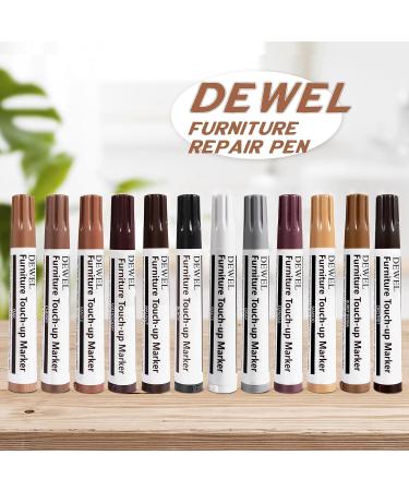 DEWEL Premium Furniture Touch Up Markers  12 Colors Wood Scratch Repair Markers Kit  Perfect Repair Tools for Stains  Wood Floors  Scratches  Tables  Bedposts - Buy Online on GoSupps.com
