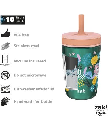 Zak Designs Disney Lilo and Stitch Kelso Tumbler Set - 3 Piece Bundle for Kids with Leak-Proof Lid and Straw - Non-BPA Plastic and Stainless Steel Cups - Bonus Sipper Included (Stitch Design) - Buy Online on GoSupps.com