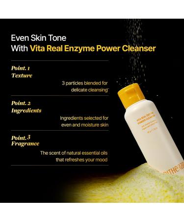 MEDITHERAPY Vita Toning Enzyme Powder Cleanser - Gentle Exfoliating Blackhead & Whitehead Removal for Clear Pores (1.76 oz - Buy Online on GoSupps.com