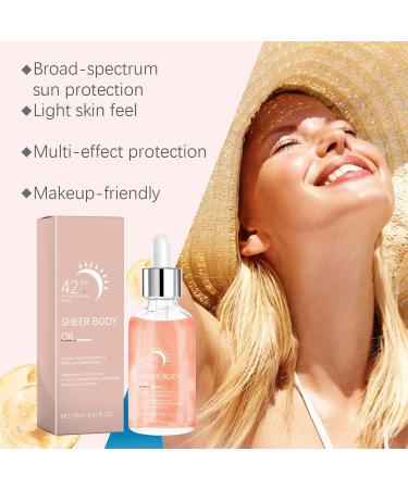 Radiant oil facial sun cream with protection factor 42+ sun protection drops wide 15 ml for daylight protection holidays outdoors sporting activities - Buy Online on GoSupps.com