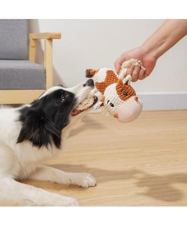 Sedioso Dog Toys | Plush Squeaky Toys for Large Dogs | Crackling Paper & Soft Stuffed Cow for All Sizes - Buy Online on GoSupps.com