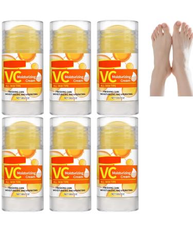 ZHJZGS VC Moisturizing Foot Cream Stick (30g) Formulated with Urea and Vitamin C for Dry Cracked Heel Balm for Skin Cracked on Feet Knees Elbows and Hands Moisturizing Easily (6PCS)