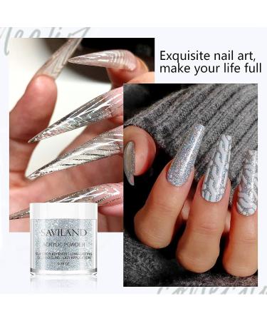 Saviland 10 Colors Acrylic Powder Set - Professional Polymer Colored Acrylic Nail Powder for Nail Extension - Glitter White Pink - No Nail Lamp Needed - Buy Online on GoSupps.com