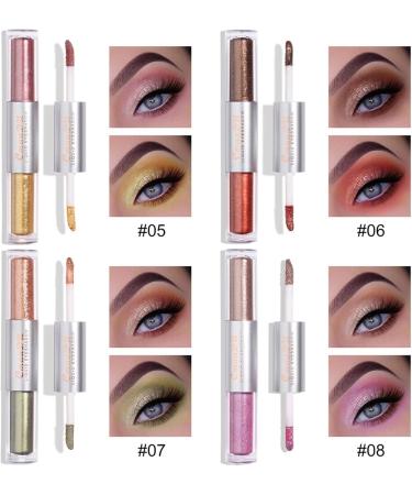 Liquid Glitter Eyeshadow | Long Lasting Quick-Drying Eyeshadow Makeup Set - Shimmer 8 Colors Double Head Design Multi-Dimensional Eye 02 - Buy Online on GoSupps.com