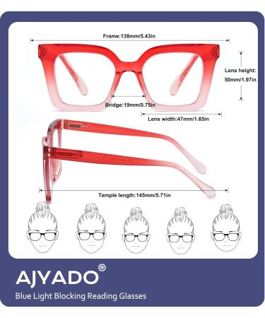 Square Reading Glasses for Men & Women - Blue Light Blocking Magnifying 2-Pack (Black & Red) - 3.5x Computer Readers - Buy Online on GoSupps.com