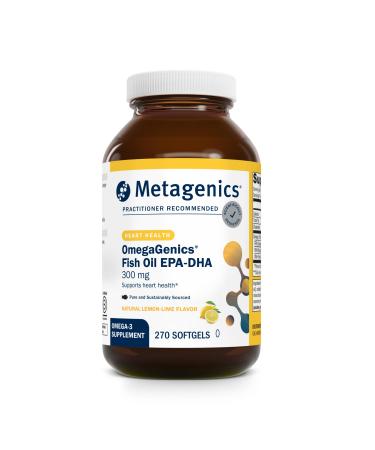 Metagenics OmegaGenics Fish Oil EPA-DHA 300-180 mg EPA & 120 mg DHA per Softgel - Supports Heart Brain Eye Joint & Immune Health* - Non-GMO Gluten-Free - GMP Certified Facility - 270 Softgels