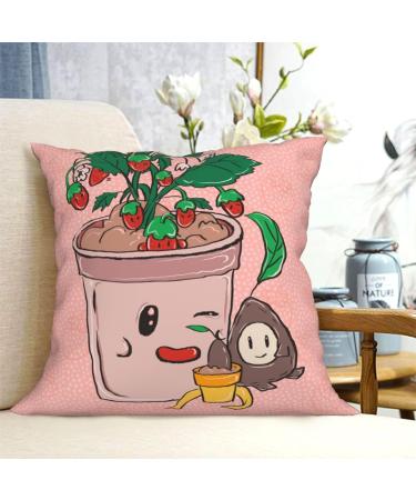 YYHHAOFA Sunflower Seeds and Strawberries Picture Universal Pillowcase for All Seasons 18"x18" : Soft and Comfortable Suitable for car Sofa Black 18 x 18-Inch - Buy Online on GoSupps.com