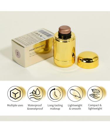 Rotating Highlight Stick Pocket Blush Stick 3-in-1 Buildable Natural Pearlescent Blush Highlighter Contour Beauty Stick for Cheeks Eyes and Lips Non-Greasy Lasts All Day Easy to Use (2# 5.3g) - Buy Online on GoSupps.com