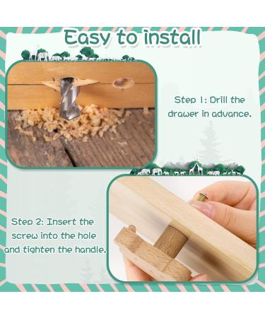 12 Set Decorative Wood-Animal Cabinet Buttons | Navy Forest Animal Drawer Handles & Pulls for Furniture - Buy Online on GoSupps.com