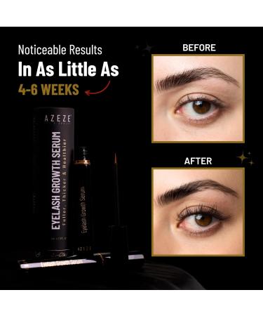 Azeze Eyelash Growth Serum - Oil-Free Lash Serum for Faster Growth & Thickness | Compatible with Lash Extensions - Shop Now - Buy Online on GoSupps.com