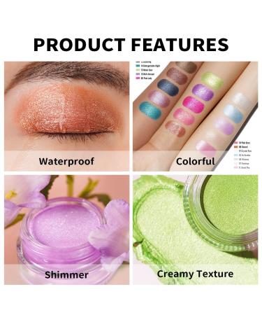 Oulac Warm Peach Glitter Cream Eyeshadow - Moisturizing Formula, Multi-Use Metallic Eye Makeup - Waterproof & Highly Pigmented - 0.42 oz - Buy Online on GoSupps.com