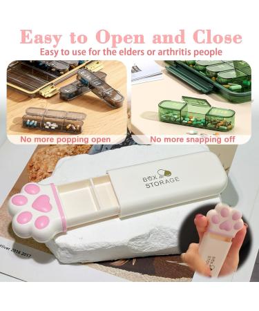 2 Pack Kawaii Pink Pill Organizer - Daily Vitamin Planner Large Capacity Travel Case for Medications & Supplements - Buy Online on GoSupps.com