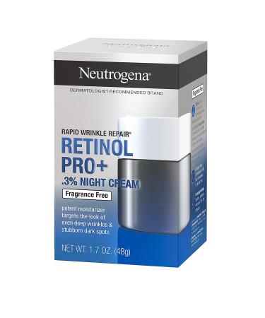 Neutrogena Rapid Wrinkle Repair Retinol Pro+ Night Moisturizer 1.7 oz - Anti-Aging Face Cream with 0.3% Retinol - Fragrance & Paraben-Free - Buy Online on GoSupps.com