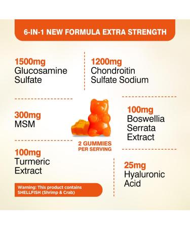 Glucosamine Chondroitin Gummies Sugar Free, Gummies Supplements for Adults Men & Women, 60 Count 1 Count (Pack of 60) - Buy Online on GoSupps.com