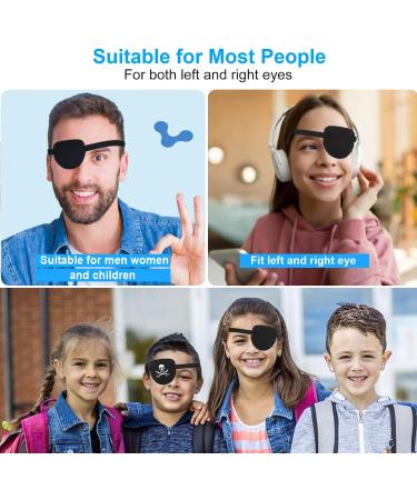 2PCS Pirate Eye Patches | AMZVIO 3D Adjustable Eye Masks for Adults & Kids | Black Eyepatch for Lazy Eye Amblyopia & Cataract - Buy Online on GoSupps.com
