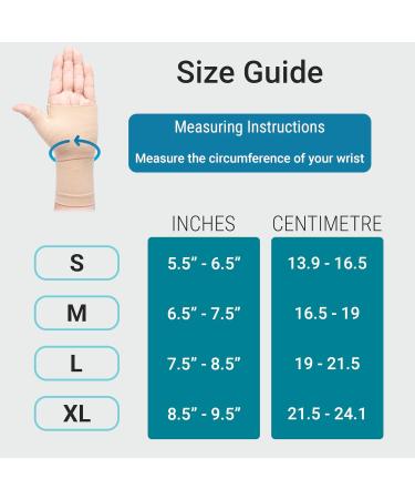 360 Relief Wrist and Thumb Support - Arthritis & Joint Pain Relief for Men and Women - X-Large Beige (2 PCS) with Mesh Laundry Bag - Buy Online on GoSupps.com