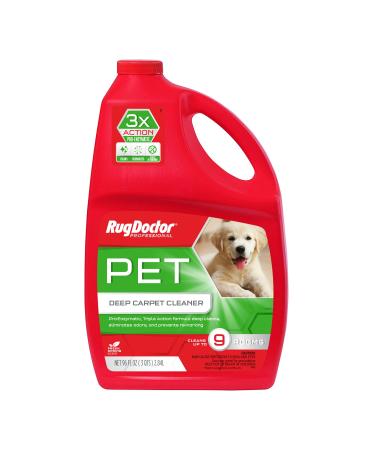 Rug Doctor Pet Carpet Cleaner, 96 oz., Pro-Enzymatic Formula with 3X Action - Cleans, Deodorizes, & Deters Remarking, Concentrated Solution, Professional Grade for Pet Stains & Odors 96 Fl Oz (Pack of 1)