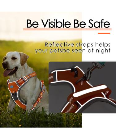 Thinkpet Anti-Pull Dog Harness with Handle - Adjustable Breathable Reflective for Medium Dogs - Orange (1 Pack) - Buy Online on GoSupps.com