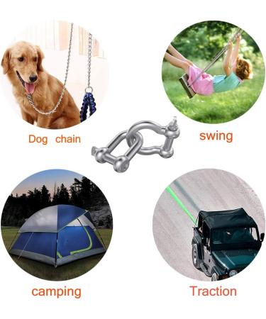 Durable SMTUNG 304 Stainless Steel D Shape Load Shackle for Outdoor Sports - 6mm (8pcs) - Buy Online on GoSupps.com