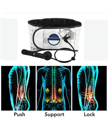 Back Decompression Belt - Medium Lumbar Support for Back Pain Relief & Sciatica - Fits Sizes 29-49 - White - Buy Online on GoSupps.com