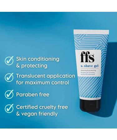 FFS Beauty Unisex Razor Gift Set | Premium Handle 4 Blade Refills & Precision Trimmer | Shave Gel, Shower Holder, Travel Pouch included - Buy Online on GoSupps.com