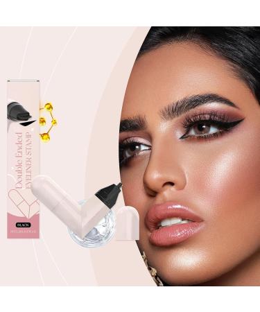 Eye Corner Stamp for Women 2 Point Eye Corner Wing Stamps for Makeup Precise Stencil Creamy Gel Quick Dry Cosmetics Black - Buy Online on GoSupps.com