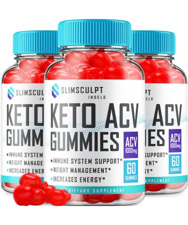 (3 Pack) Slimsculpt Keto ACV Gummies - Advanced Formula Slim Sculpt Keto Plus ACV Gummies Apple Cider Vinegar Keto Slimsculpt ACV Gummies Dietary Supplement Reviews Men Women (180 Gummies)